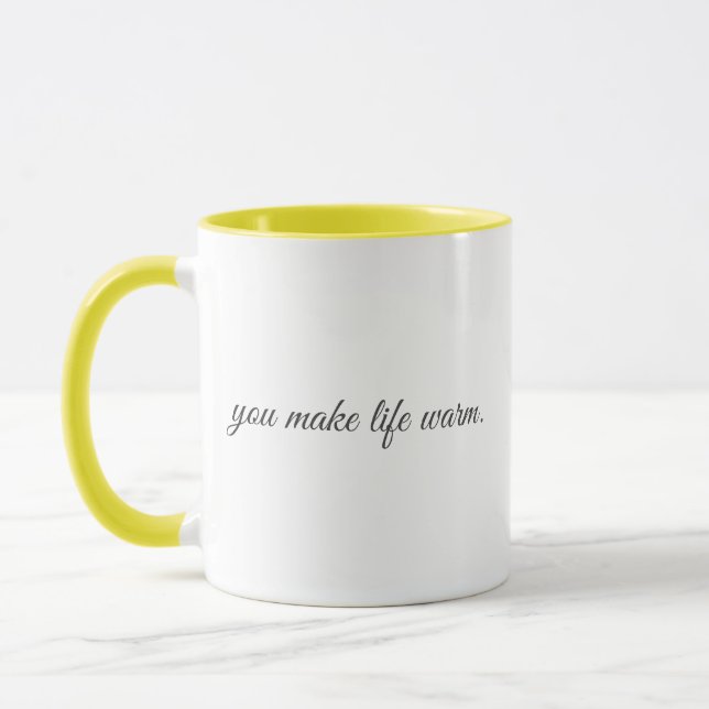 Engraved Ceramic Mug with Your Text, Custom Coffee (Left)