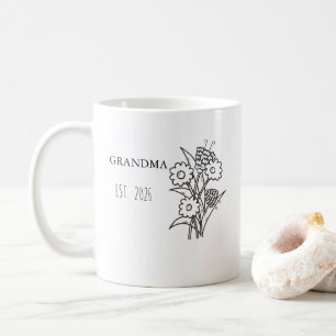 Engraved Coffee Mug Birth Flower Mug,Personalised