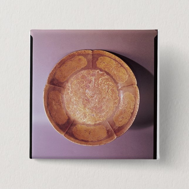 Engraved dish, Tang dynasty 15 Cm Square Badge (Front)