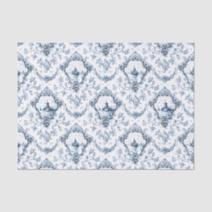 Engraved Floral Toile w/Windmill & Boats-Blue Tissue Paper