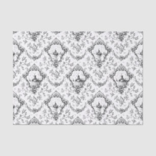 Engraved Floral Toile w/Windmill & Boats-Grey Tissue Paper