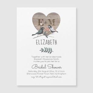 Engraved Heart Woodland Wedding Bridal Shower