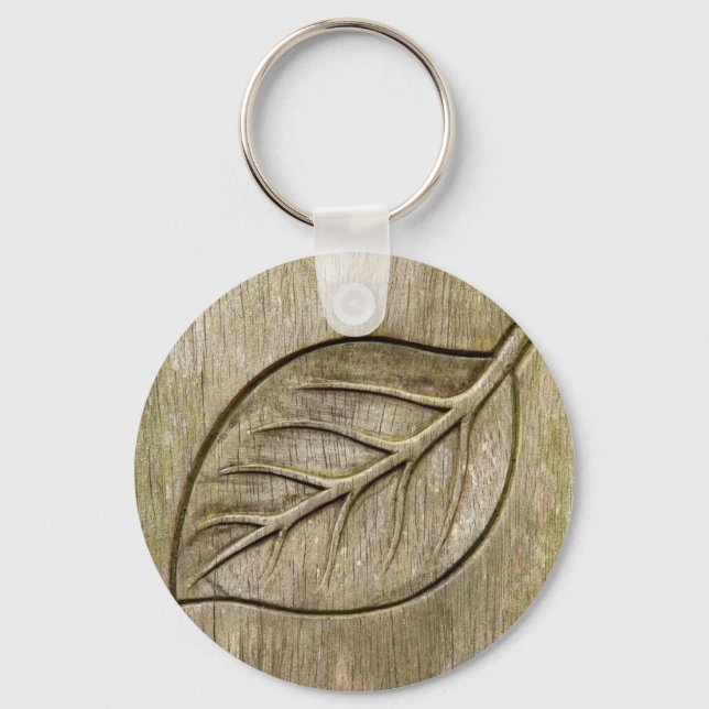 Engraved leaf key ring (Front)