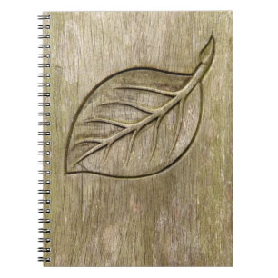 Engraved leaf notebook