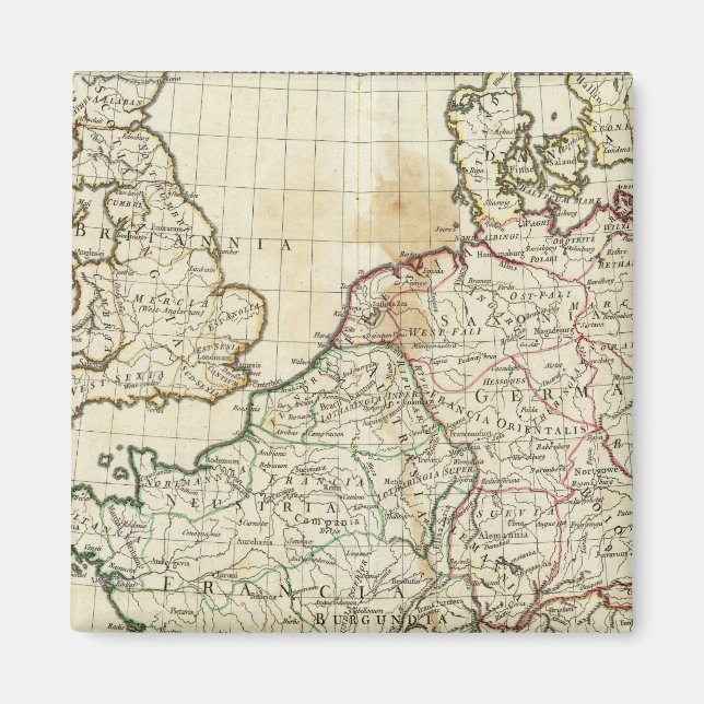 Engraved Map of Europe Magnet (Front)
