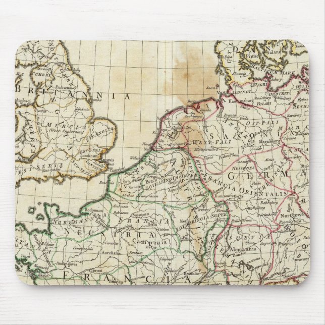 Engraved Map of Europe Mouse Mat (Front)