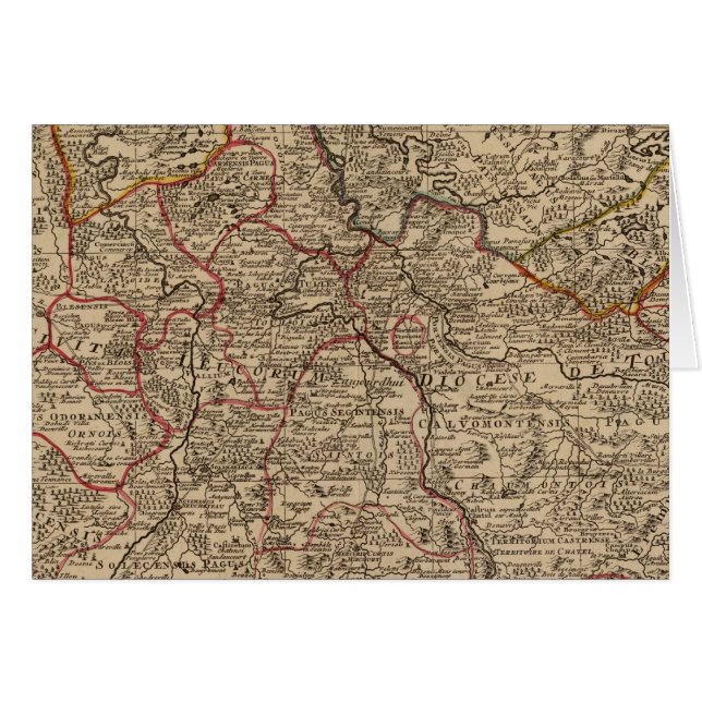 Engraved map of France (Front Horizontal)