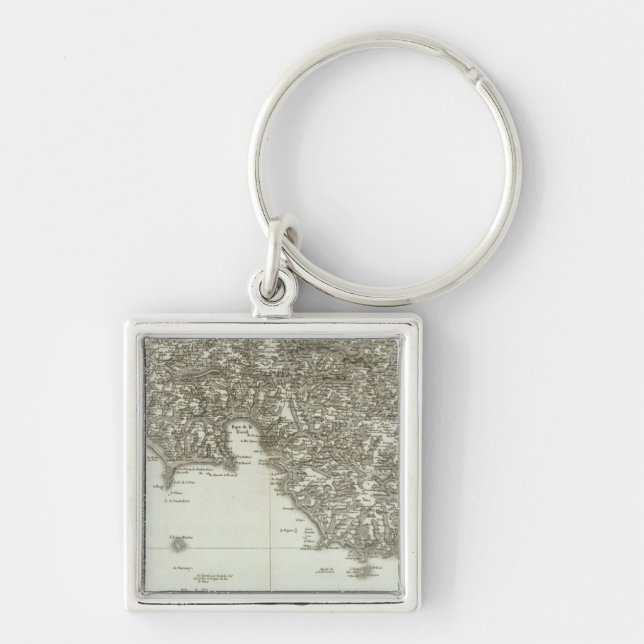 Engraved map of France 2 Key Ring (Front)