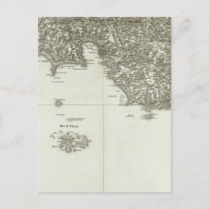 Engraved map of France 2 Postcard