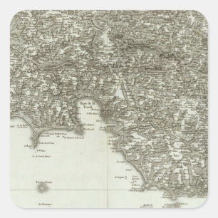 Engraved map of France 2 Square Sticker