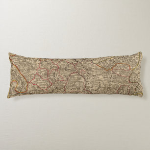 Engraved map of France Body Cushion