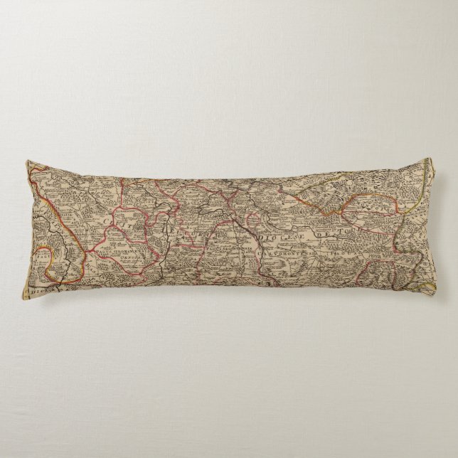 Engraved map of France Body Cushion (Front)