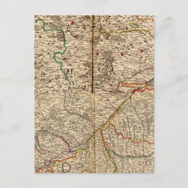 Engraved map of Germany's forests Postcard (Front)