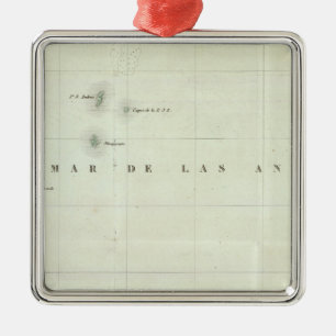 Engraved Map of Panama Metal Tree Decoration