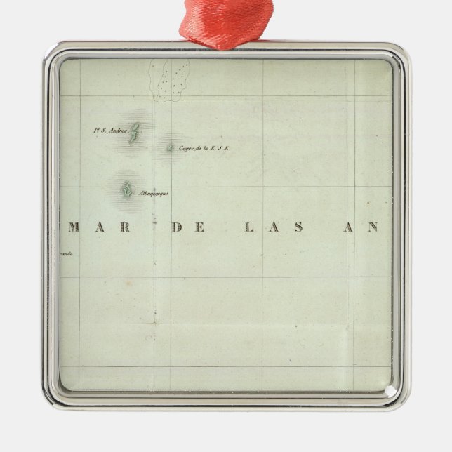 Engraved Map of Panama Metal Tree Decoration (Front)