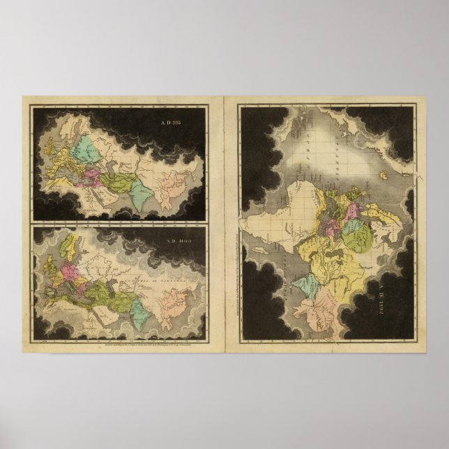 engraved maps of the world poster (Front)