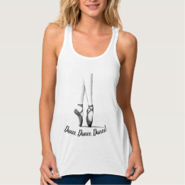 Engraved Pointe Shoes - Customisable Text Tank Top