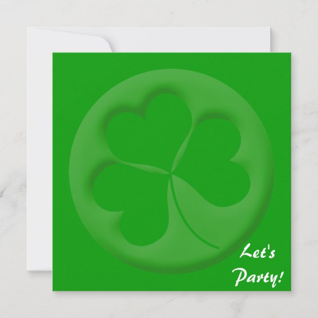 Engraved Shamrock Invitation Template (Front)