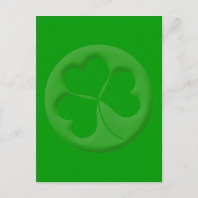 Engraved Shamrock Postcard (Front)