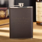 Engraved Stainless Steel Fitzgerald Leather Flask