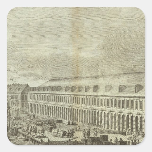 Engraved View of Saint Petersburg 2 Square Sticker (Front)
