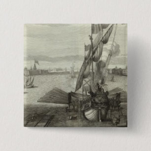 Engraved View of Saint Petersburg 4 15 Cm Square Badge