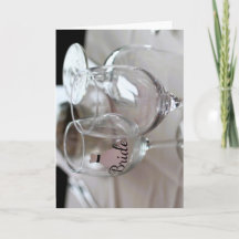 Engraved wine glass invitation