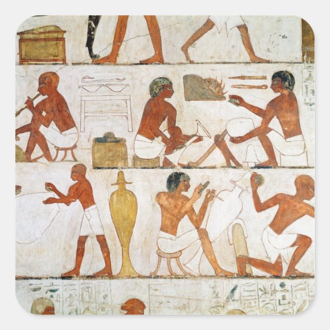 Engraving and polishing vases in gold and square sticker (Front)