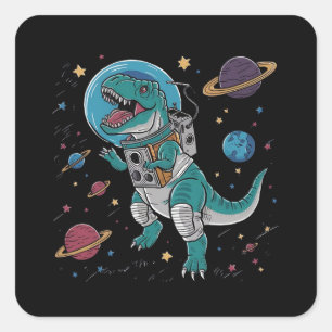 Engraving cool dude in special space suit dino t-r square sticker