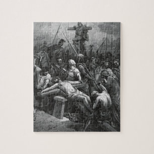 Engraving Jesus Crucifixion 1866 by Gustave Dore Jigsaw Puzzle