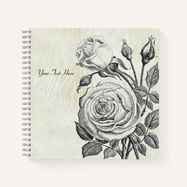 Engraving Rose Notebook (Front)