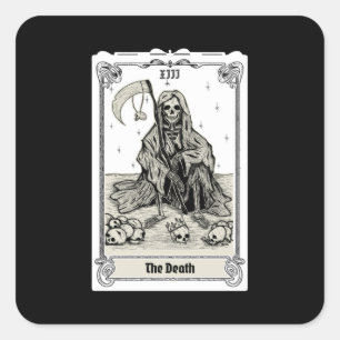 engraving tarot the death XIII Square Sticker