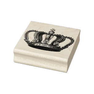 Engraving vintage crown rubber stamp