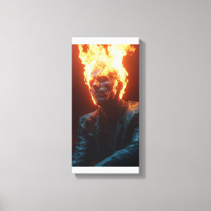 Engulfed in Flames - Fiery Abstract Art Canvas Print