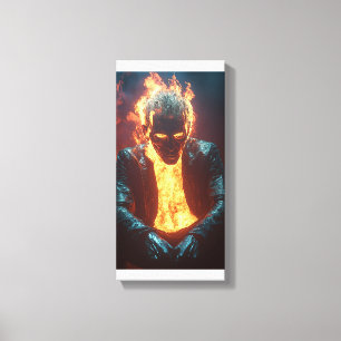 Engulfed in Flames - Fiery Abstract Art Canvas Print