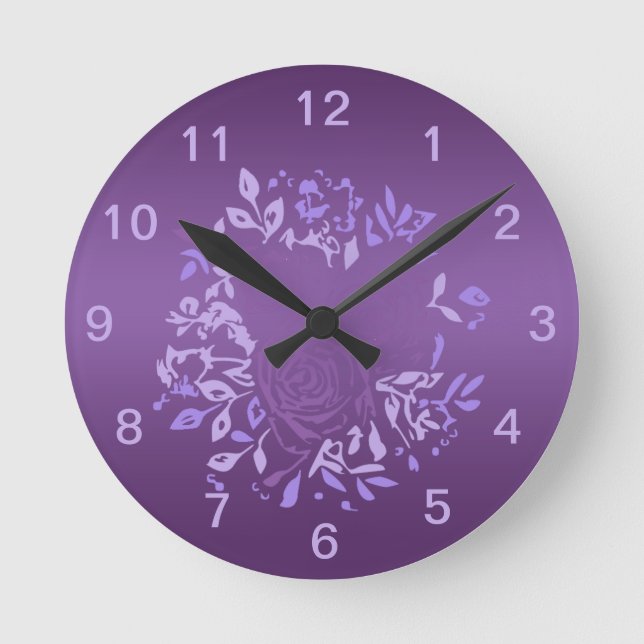 ENHANCE YOUR LIVING Space With Our Violet Gradient Round Clock (Front)