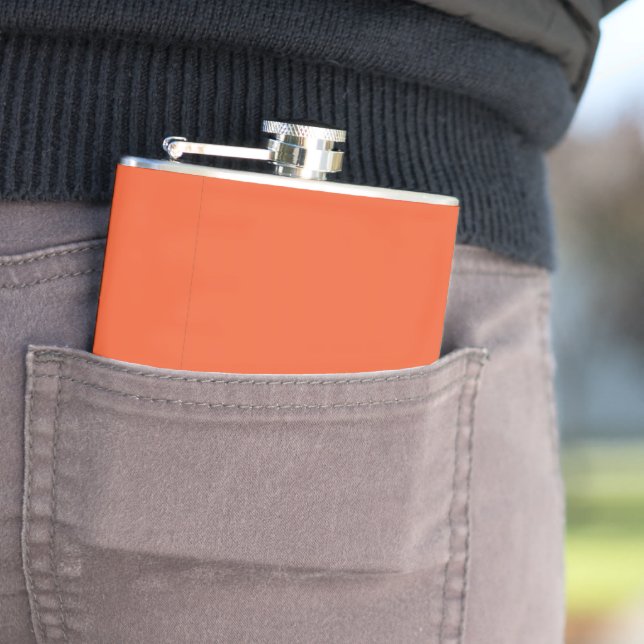 Enhance Your Space with an Eye-Catching Orange Hip Flask (In Situ)