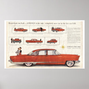 Enhanced 1956 Lincoln Premiere 4 Door Centerfold A Poster