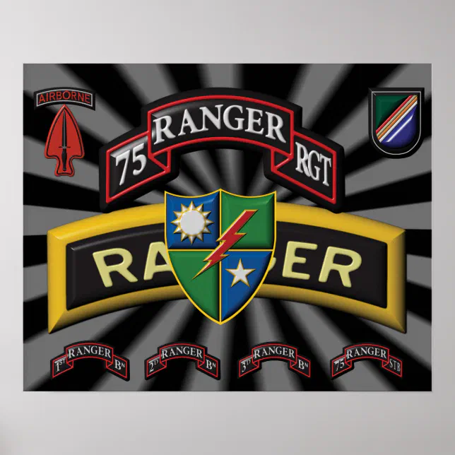 Enhanced 75th Ranger Regiment Designed Logo Poster | Zazzle