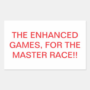 ENHANCED GAMES MASETER RACE Hankamer Artjunkhaus  Rectangular Sticker