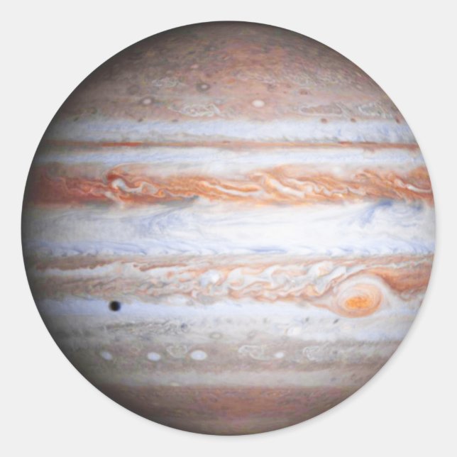 ENHANCED image of Jupiter Cassini flyby NASA Classic Round Sticker (Front)