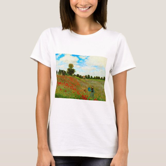 Enhanced Poppy Field by Claude Monet T-Shirt (Front)