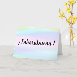 Enhorabuena Spanish Congratulations Watercolor Card
