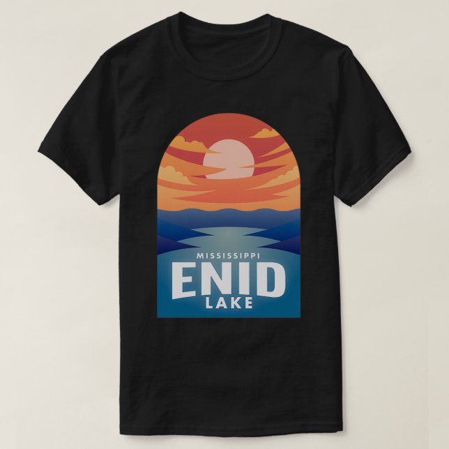 Enid Lake MS Retro Sunset T-Shirt (Design Front)