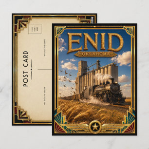 Enid Oklahoma Vintage Art Deco Golden Age Postcard