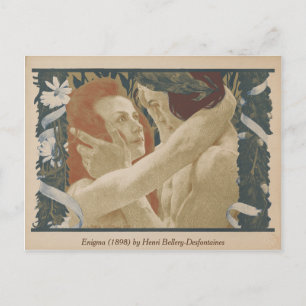 Enigma (1898) Couple Embracing Vintage Postcard