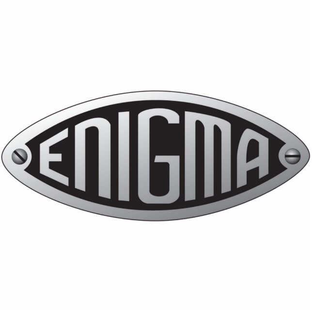 Enigma logo sculpture standing photo sculpture (Front)