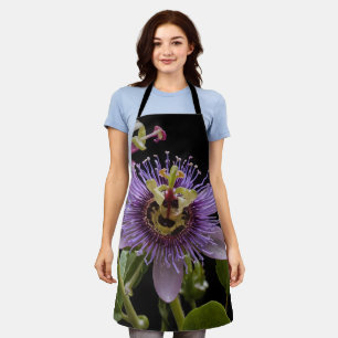 Enigmatic Beauty:  the Purple Passion Flower Apron