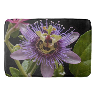 Enigmatic Beauty: the Purple Passion Flower Bath Mat