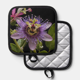 Enigmatic Beauty: the Purple Passion Flower Pot Holder
